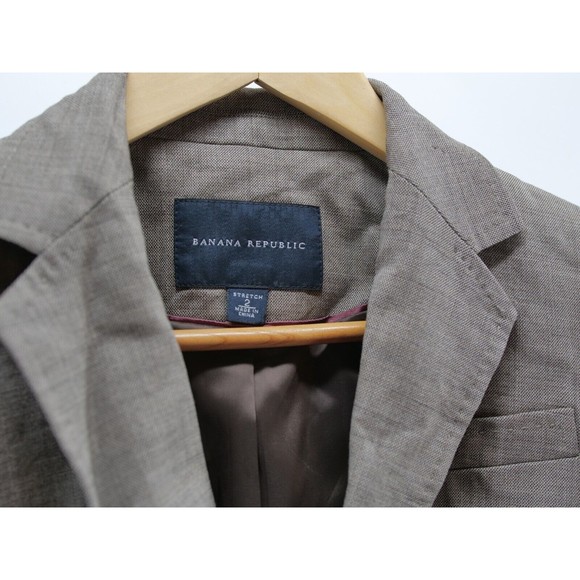 Banana Republic Women's Gray Button Blazer   98% WOOL Size Strech 2 - Picture 2 of 7